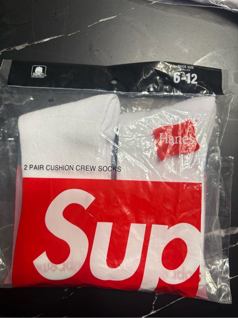 Supreme White Crew Cushion Socks - 2 Pack